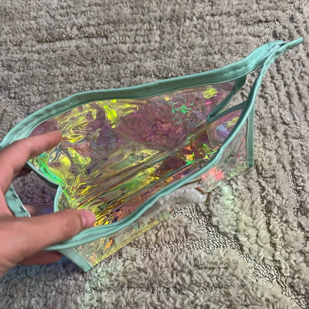 Iridescent Pouch with Initial A